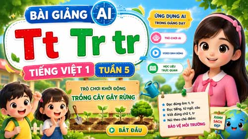 T tr bài giảng Tiếng Việt 1 tuần 5: Hình thành ý thức bảo vệ và chăm sóc cây xanh ngay từ lớp 1